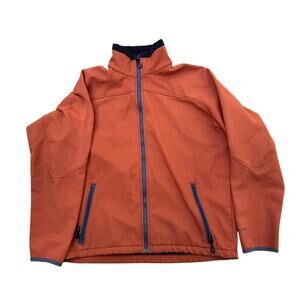 Columbia Jacket Men's L Orange Full Zip Up Fleece Soft Shell Pockets Outdoor